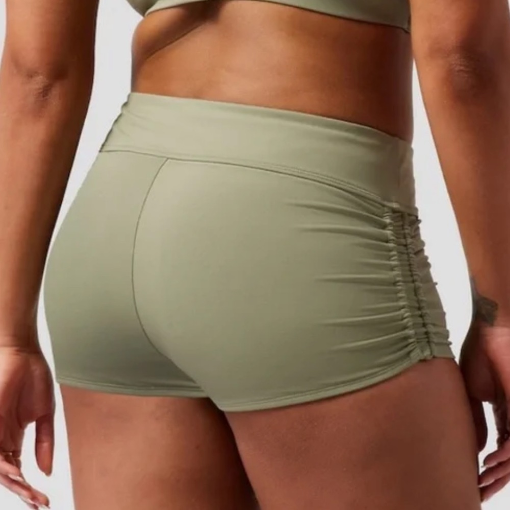 ATHLETA SAND SPRINT SWIM SHORT IN EUCALYPTUS OLIVE NWT